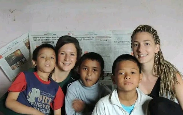 two volunteers at jesus boys and girls hostel